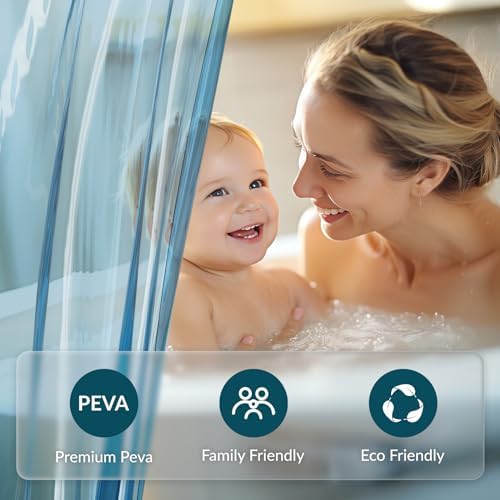 Titanker Shower Curtain Liner, Plastic Shower Liner PEVA 72 x 72 Lightweight - Image 2