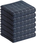 Homaxy 100% Cotton Terry Kitchen Towels, 6 Pack, Dark Grey by Homaxy
