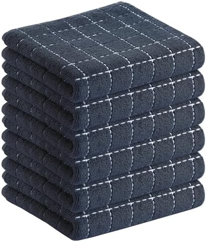 Homaxy 100% Cotton Terry Kitchen Towels, 6 Pack, Dark Grey by Homaxy