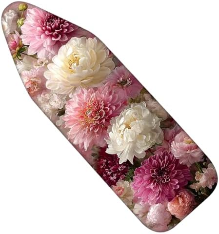Nuxovilar Soft Pink White Floral Ironing Board Cover 15x54 Polyester by Nuxovilar