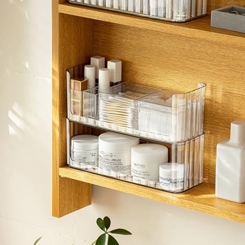 2-Tier Stackable Medicine Cabinet Organizer Shelves by MORNITE