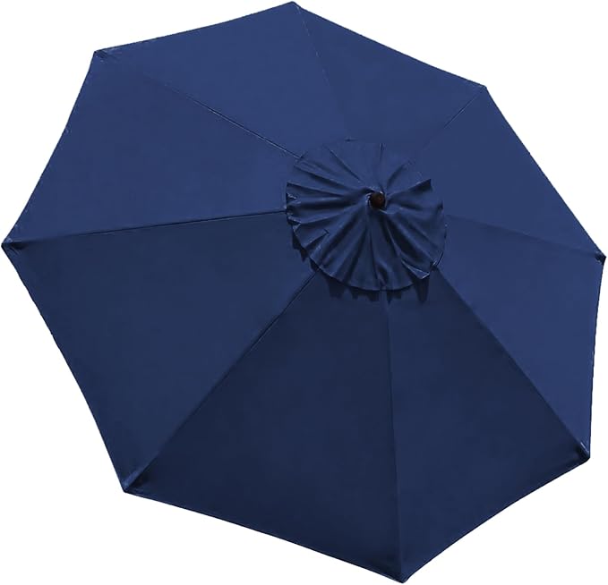 EliteShade USA 9FT Patio Umbrella Replacement Covers 8 Ribs Market Umbrella Canopy Cover (CANOPY ONLY) (Navy Blue)