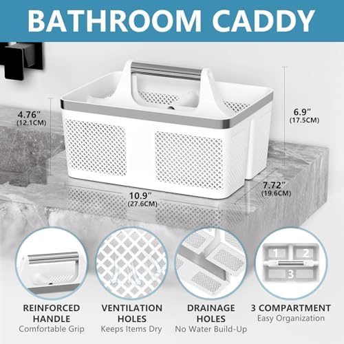 BYUNER Plastic Shower Caddy Dorm: Portable Bathroom Caddy Organizer - Image 2