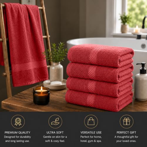 DAN RIVER 600 GSM Cotton Large Bath Towels Set of 4, 27 x 54 Inches - Image 4