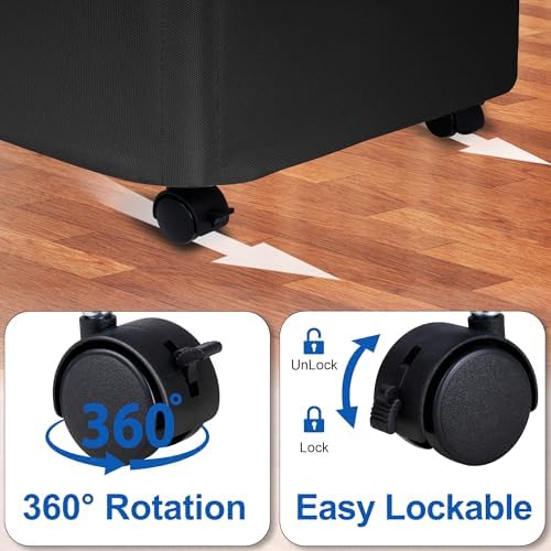 Slim Laundry Hamper with Wheels, 25 Gal Rolling Laundry Basket with lid and - Image 4