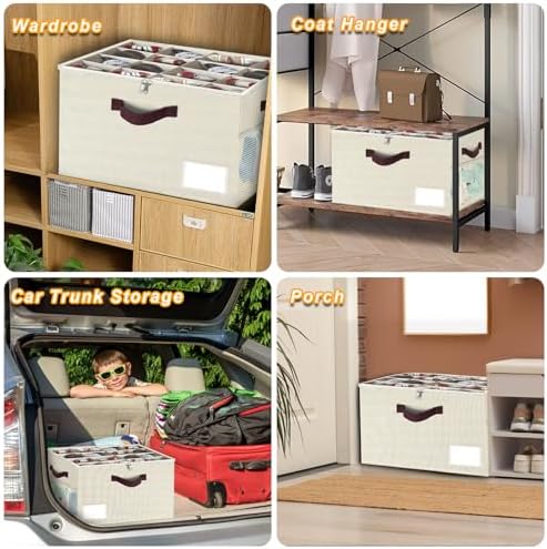 2 Pack Large Shoe Organizer for Closet, Adjustable Dividers Shoe Storage Bins - Image 5