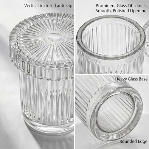 rejomiik Thick Glass Qtip Holder Apothecary Jars - Image 3