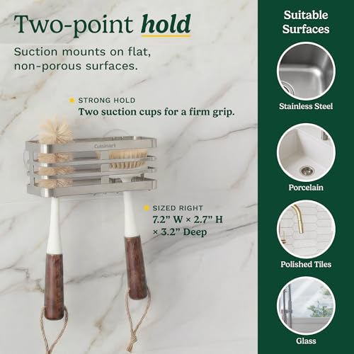 Cuisinart Sink Drain Strainer & Suction Cup Sponge Holder, 2-Piece Set - Image 6