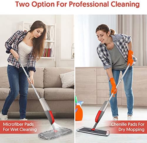 Spray Mops for Floors Cleaning: Hardwood Floor Mop Wet Dry Mop Refillable - Image 3
