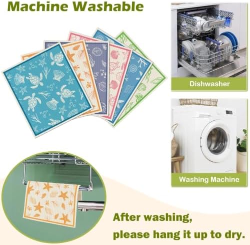 6 Pcs Swedish Paper Cloths for Kitchen, Reusable Paper Towels Washable - Image 5