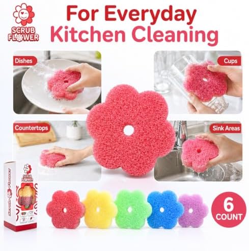 Scrub Flower Temperature-Sensitive Non-Scratch Dish Sponges - Image 2