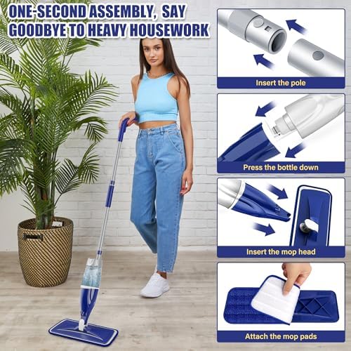 Microfiber Spray Mops for Floors Cleaning: Wet Dry Mop Hardwood Floor Mops - Image 4