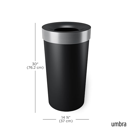 Umbra Vento Kitchen Trash Can, Open Top Bin, 16.5 Gallon, bag concealing design - Image 3
