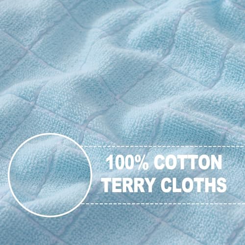Homaxy 100% Cotton Terry Kitchen Towels, 8 Pack, Sky Blue - Image 2
