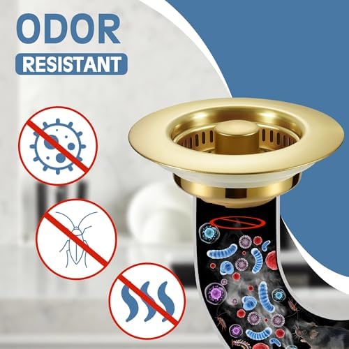 TGOSOMT Kitchen Sink Drain Strainer Stopper, Anti-Clog & Quick Drain - Image 4