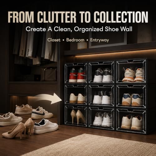 6 Pack Stackable Clear Shoe Boxes - Image 2