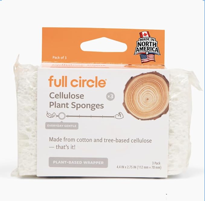 Full Circle 100% Plant-Based Cellulose Sponges, Natural Sponge by FULLCIRCLE