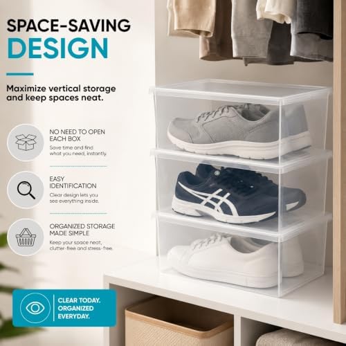Superio Shoe Box Modern Storage Container 3 Pack - Image 6
