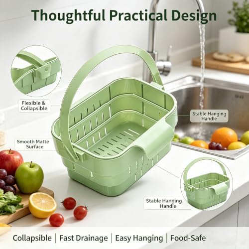 Foldable Hanging Sink Drain Basket, Stretchable Kitchen Colander - Image 6