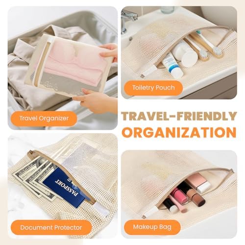 ABRRLO 4Pcs Cotton Mesh Laundry Bags - Image 6