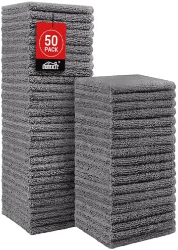 HOMEXCEL Washcloths 50PK, Ultra Soft&Highly Absorbent Face Towels, 12X12 in by HOMEXCEL