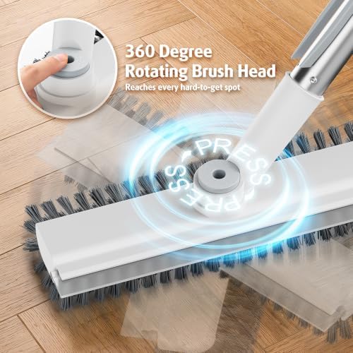 AIR U+ Floor Scrub Brush with Long Handle, 4 in 1 Floor Scrubber & Squeegee - Image 2
