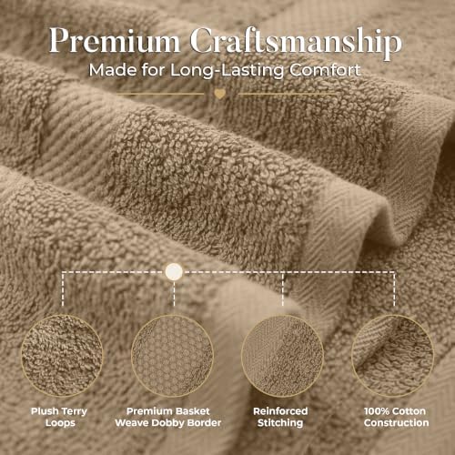 DAN RIVER 600 GSM Cotton Large Bath Towels Set of 4, 27 x 54 Inches - Image 5