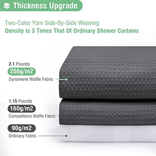 Dynamene Stall Waffle Shower Curtain 256 GSM Heavy 36"x72" Charcoal Grey - Image 2