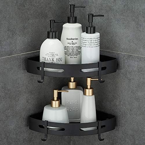 Adhesive Corner Shelf Bathroom Shower Caddy Organizer by Hoomtaook
