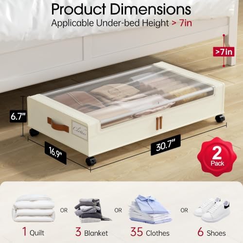 Yecaye 60L Under Bed Storage Containers - Image 2