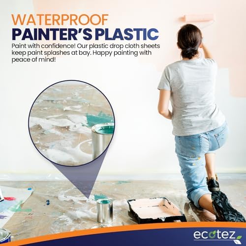 12 Pack 12 x 9 ft Extra Large Plastic Drop Cloth - Image 5