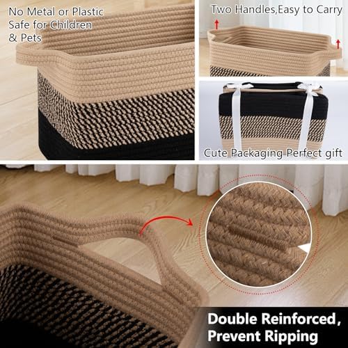 OIAHOMY Cotton Rope Storage Baskets - Image 6