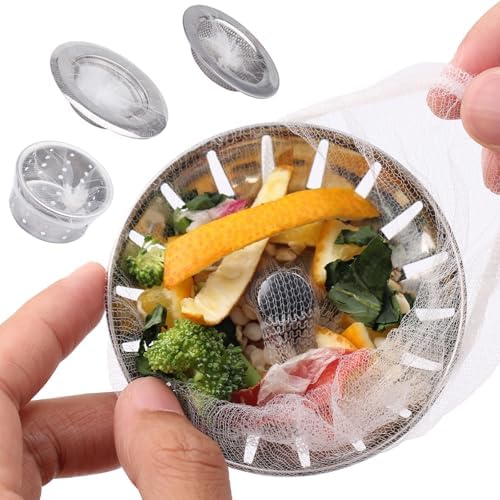 400 Pack Disposable Drain Covers, Disposable Sourdough Mesh Sink Strainer by CHIAOJIHE