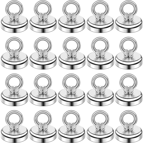 DIYMAG Magnetic Hooks with Countersunk Hole Eyebolt 60LBS 20Pack by DIYMAG
