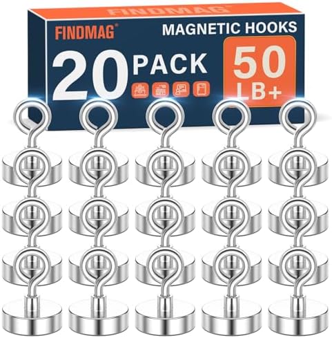 FINDMAG Magnet Hooks, 50LB+ Magnetic Hooks by FINDMAG
