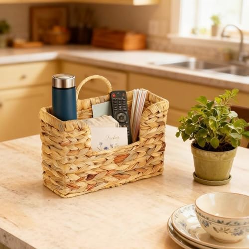 Hanging Magazine Basket, Woven Wall Magazine Holder Organizer - Image 4