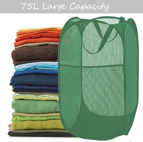 BATTOO Deluxe Strong Mesh Pop up Laundry Hamper Basket - Image 2