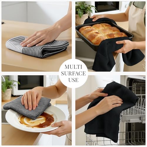 Homaxy 9 Pack Cotton Terry Premium Kitchen Towels, 18 x 28 in - Image 4