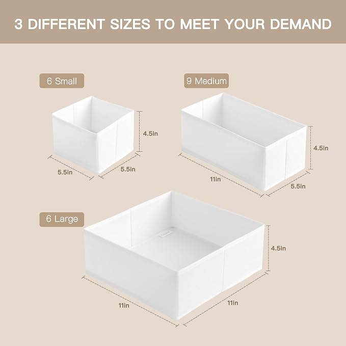 Drawer Organizer Clothes, 21 Pack Dresser Organizer - Image 2
