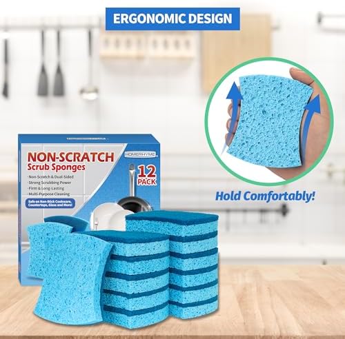 Non-Scratch Cellulose Scrub Sponges 12 Pack, Sponges Kitchen - Image 7