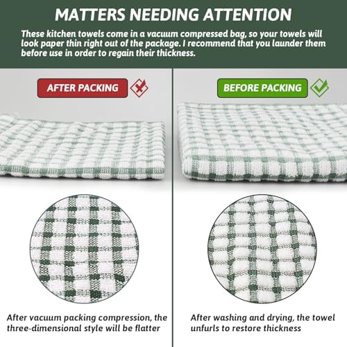 Nialnant 8 Pcs Kitchen Dish Rags, 100% Cotton Kitchen Towels - Image 7