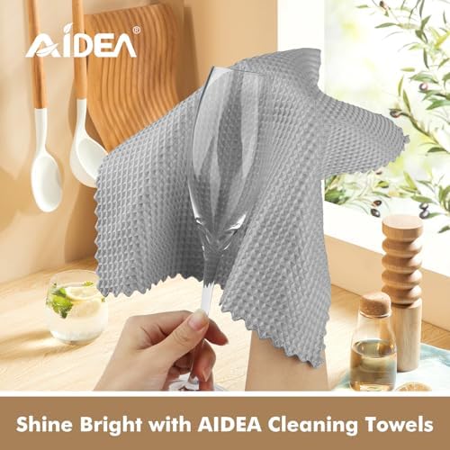 AIDEA Microfiber Glass Cleaning Cloth-12PK, Magic Cleaning Cloth Grey 11×11" - Image 7