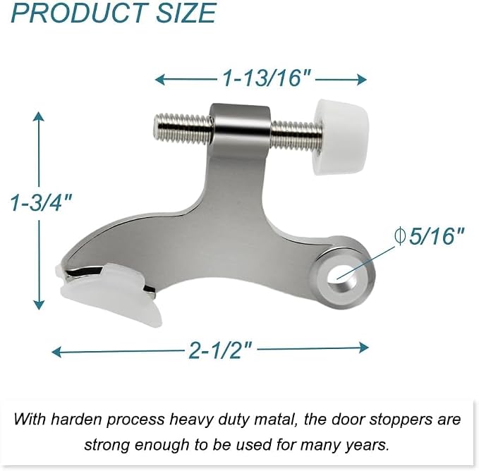 30 Pack Hinge Pin Brushed Nickel Door Stopper, Adjustable Heavy Duty Hinge Pin - Image 2