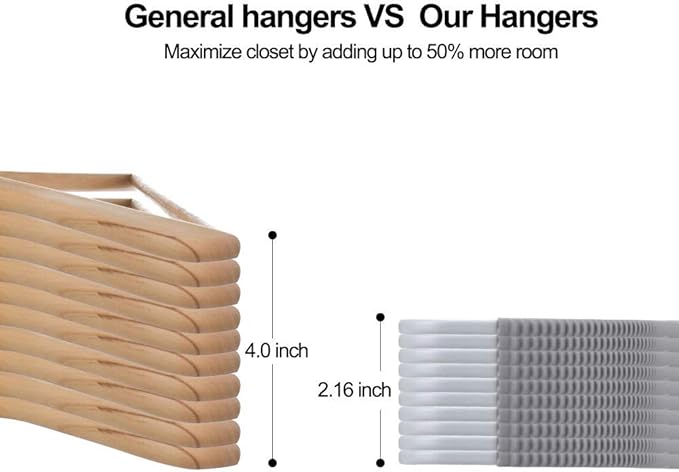 50 Pack Plastic Clothes Hangers, Space-Saving, Heavy Duty | ABS plastic - Image 4