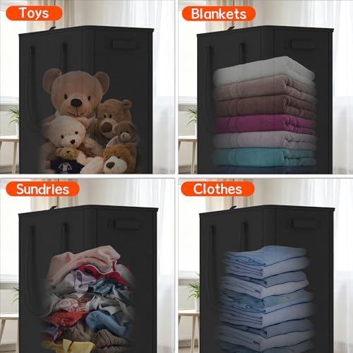 Slim Laundry Hamper with Wheels, 25 Gal Rolling Laundry Basket with lid and - Image 6