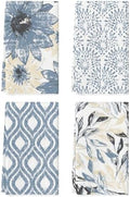 Artoid Mode Blue Floral Leaves Boho Kitchen Towels Dish Towels, 18x26 Inch by ArtoidMode