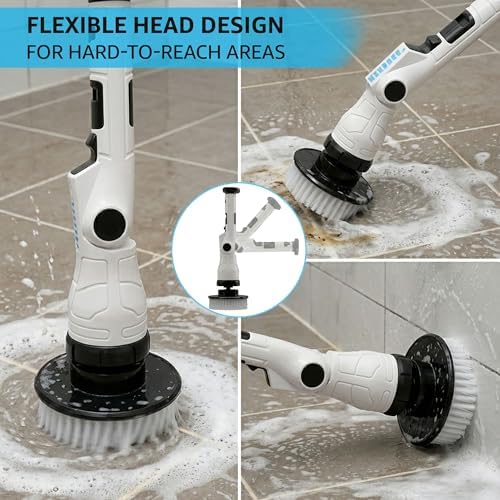 Electric Spin Scrubber, 3 Speeds 8 Heads Bathroom Cleaning Brush - Image 4