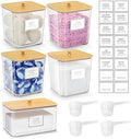 FUSHITON Laundry Pods Storage Container, 4+1 Set Clear Storage Bins by FUSHITON
