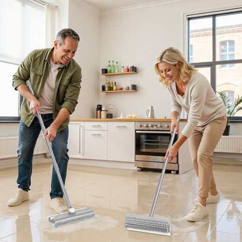 3 in 1 Floor Scrub Brush with Long Handle & Squeegee - Image 7