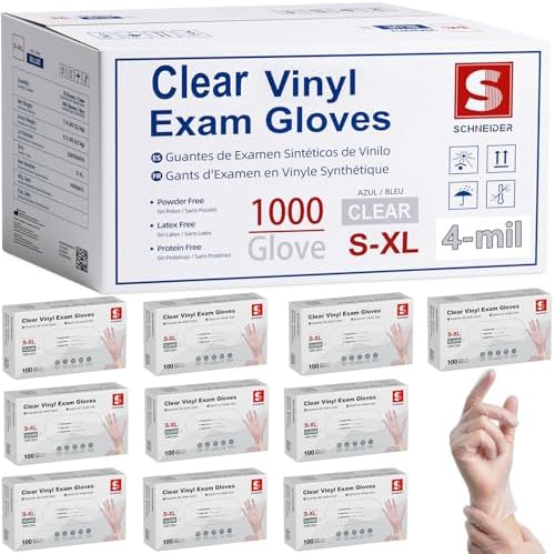 Schneider Medical Vinyl Exam Disposable Gloves Latex Free by Schneider